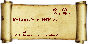 Koleszár Márk névjegykártya